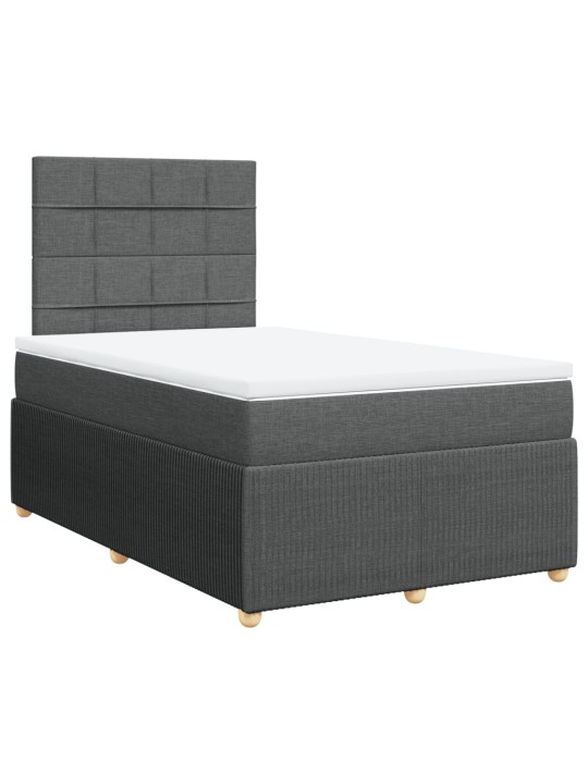 Box spring postel s matrací tmavě šedá 120x200 cm textil
