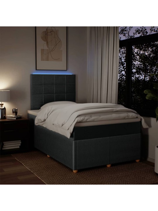 Box spring postel s matrací tmavě šedá 120x200 cm textil