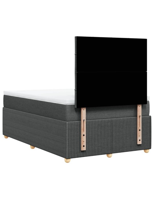 Box spring postel s matrací tmavě šedá 120x200 cm textil