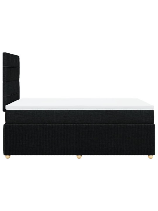 Box spring postel s matrací černá 120x200 cm textil
