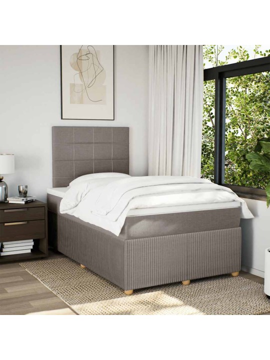 Box spring postel s matrací taupe 120x200 cm textil