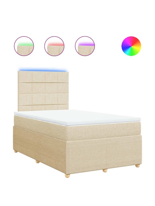Box spring postel s matrací krémová 120x200 cm textil