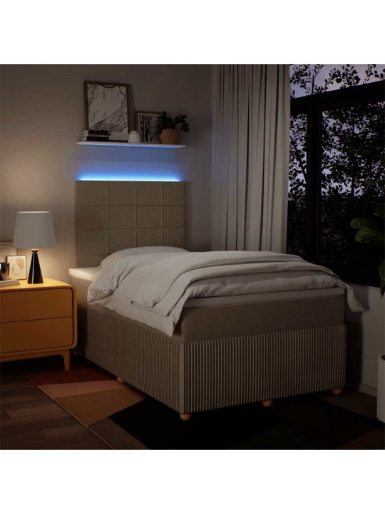 Box spring postel s matrací krémová 120x200 cm textil