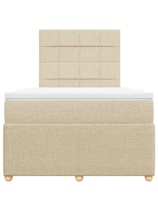 Box spring postel s matrací krémová 120x200 cm textil