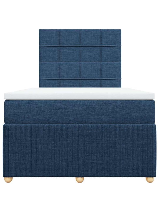 Box spring postel s matrací modrá 120x200 cm textil