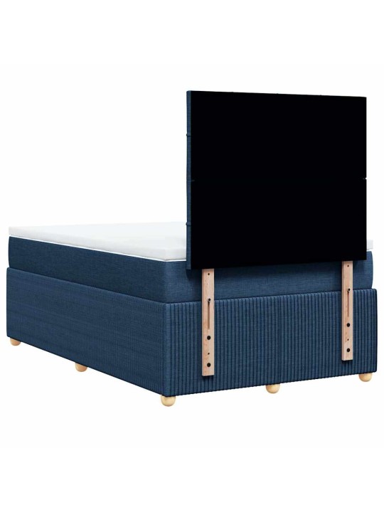 Box spring postel s matrací modrá 120x200 cm textil