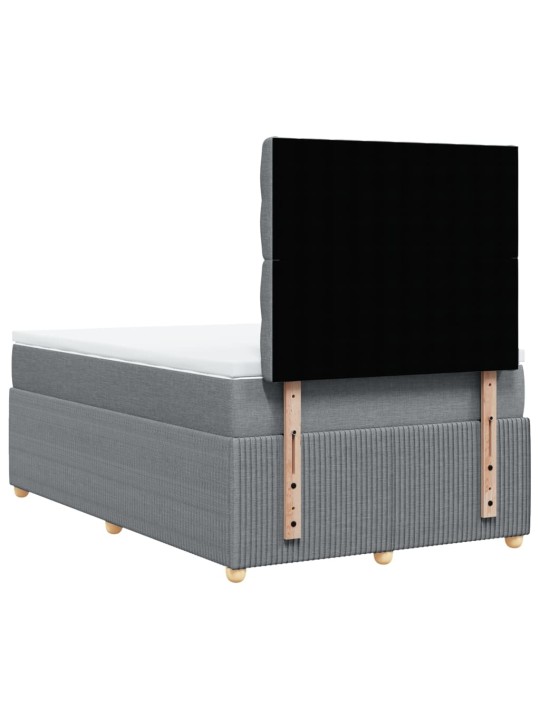 Box spring postel s matrací světle šedá 120 x 200 cm textil