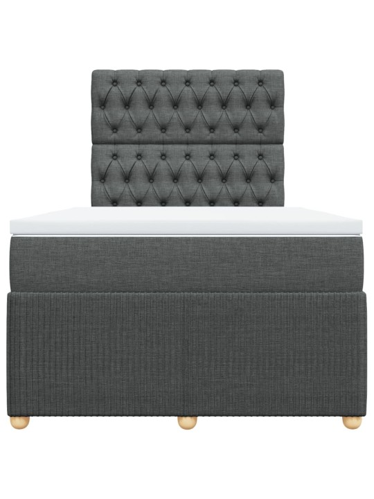 Box spring postel s matrací tmavě šedá 120x200 cm textil