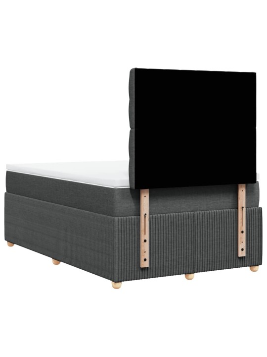 Box spring postel s matrací tmavě šedá 120x200 cm textil