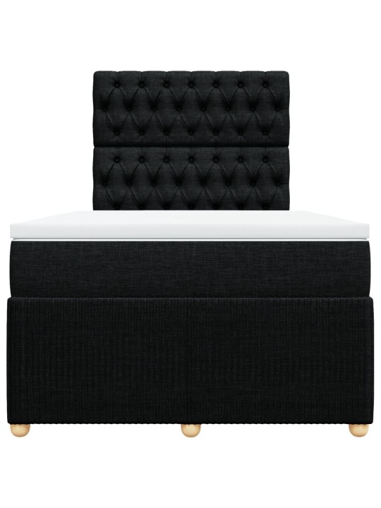 Box spring postel s matrací černá 120x200 cm textil