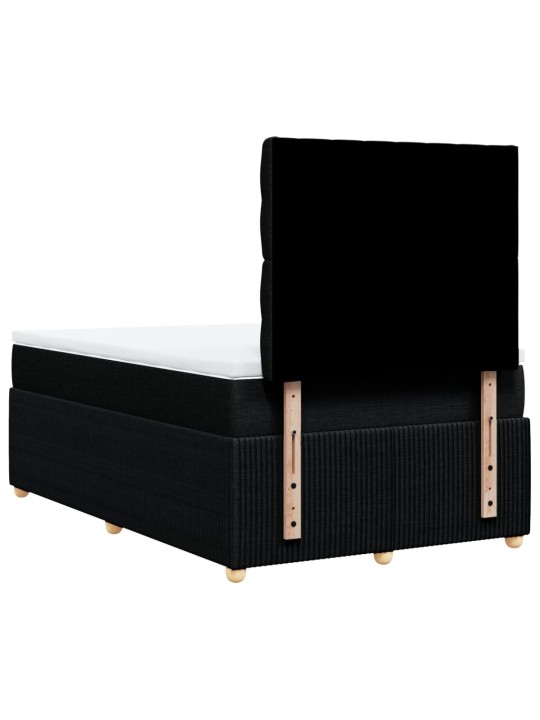 Box spring postel s matrací černá 120x200 cm textil