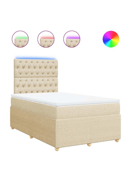 Box spring postel s matrací krémová 120x200 cm textil