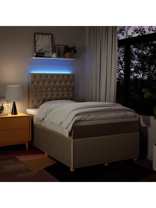 Box spring postel s matrací krémová 120x200 cm textil