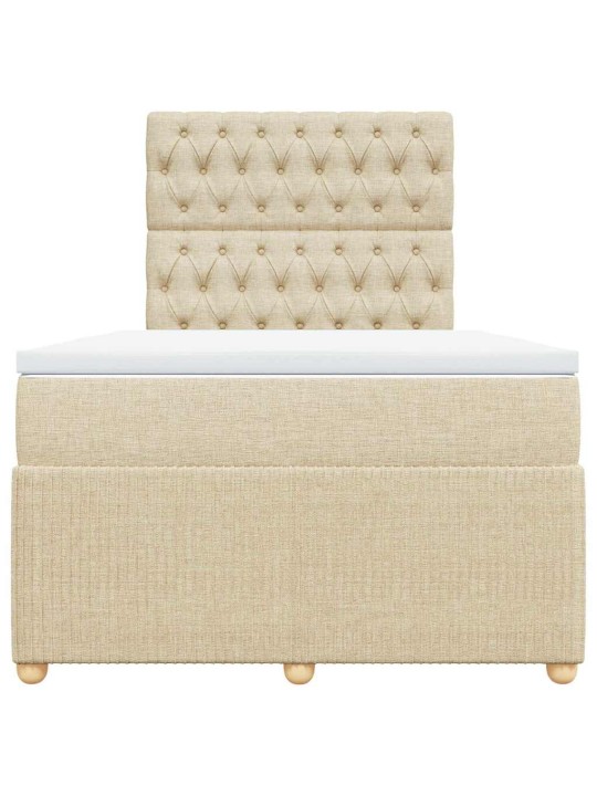 Box spring postel s matrací krémová 120x200 cm textil