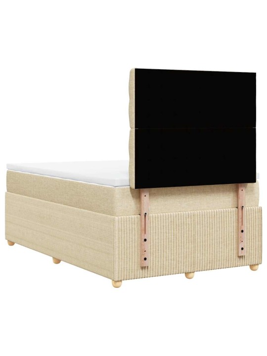 Box spring postel s matrací krémová 120x200 cm textil