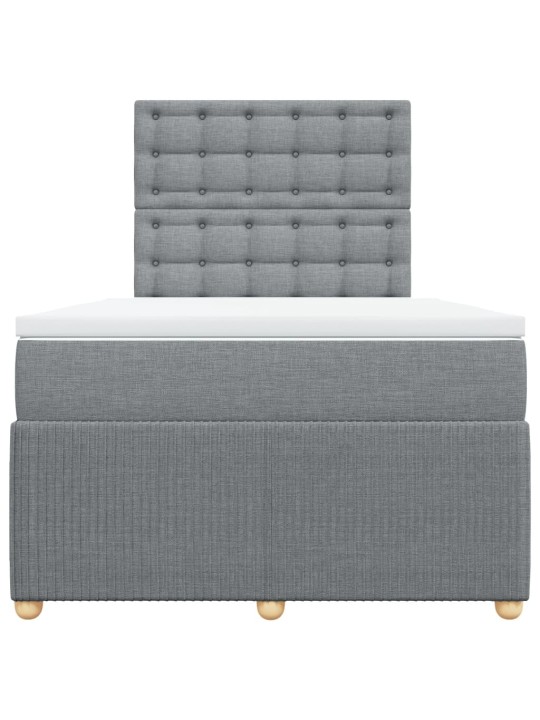 Box spring postel s matrací světle šedá 120 x 200 cm textil