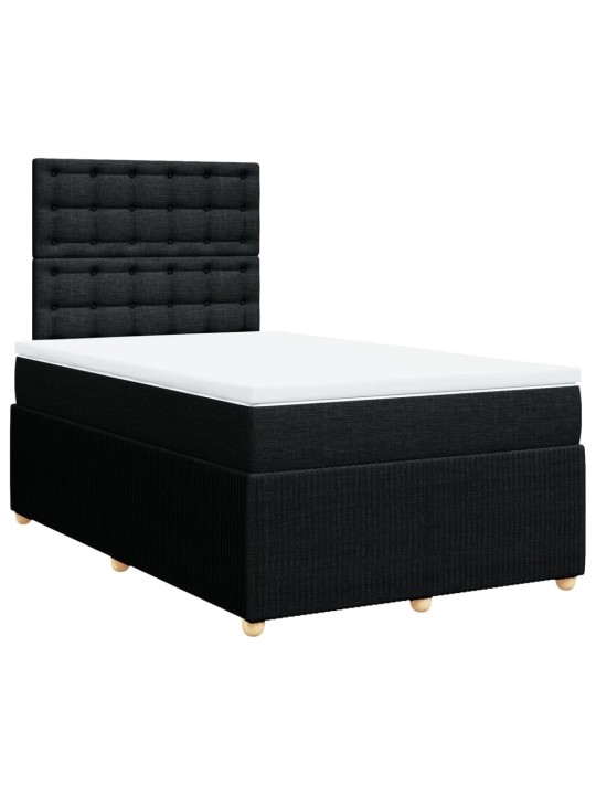 Box spring postel s matrací černá 120x200 cm textil