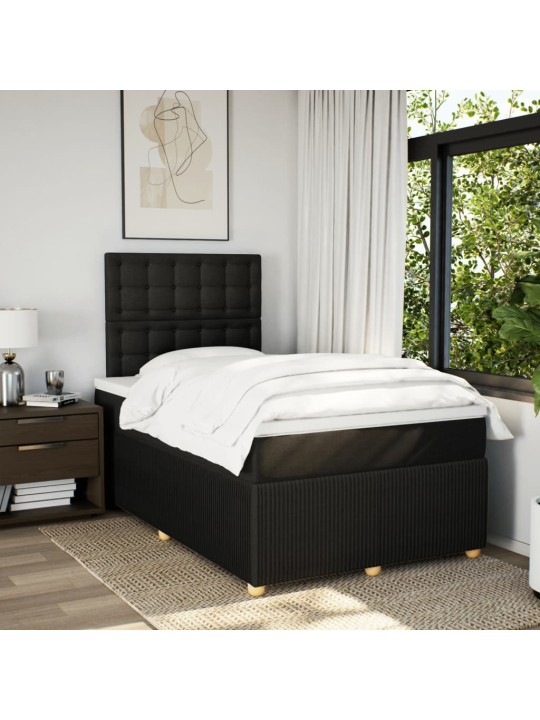 Box spring postel s matrací černá 120x200 cm textil