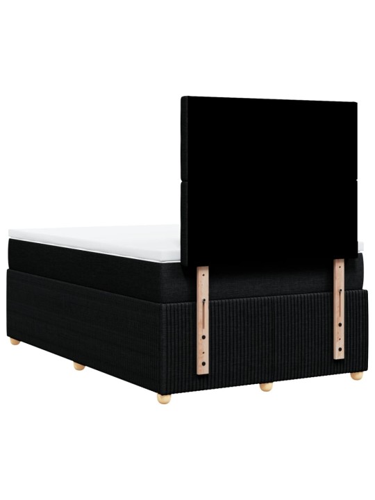 Box spring postel s matrací černá 120x200 cm textil