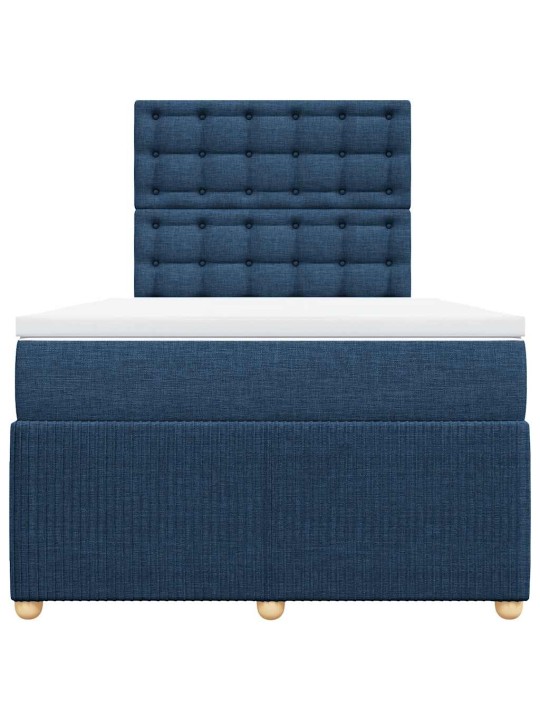 Box spring postel s matrací modrá 120x200 cm textil