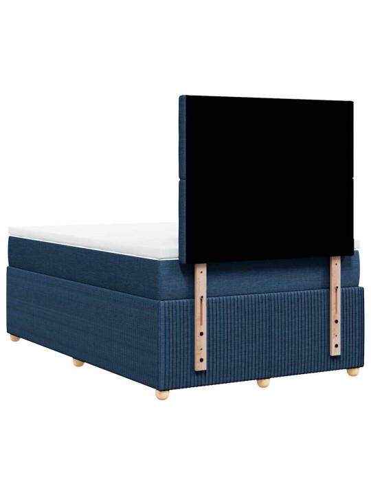 Box spring postel s matrací modrá 120x200 cm textil