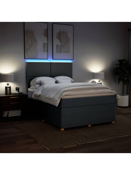 Box spring postel s matrací tmavě šedý 140 x 190 cm textil
