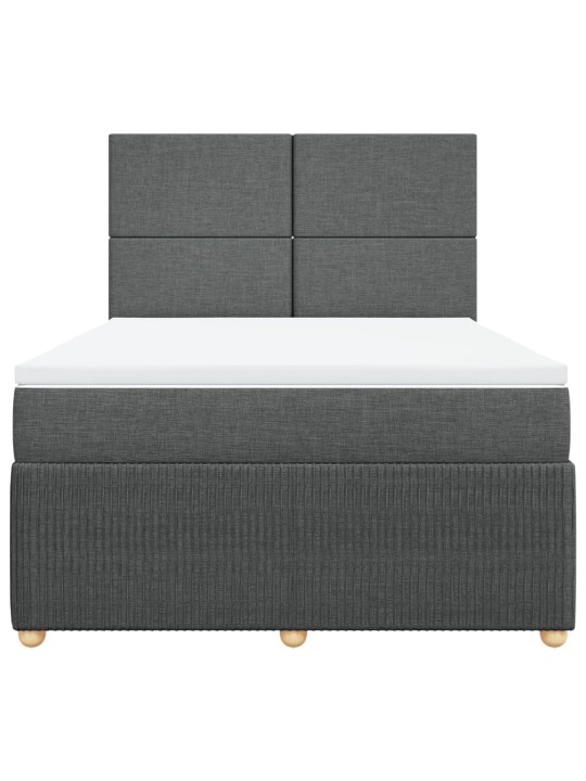 Box spring postel s matrací tmavě šedý 140 x 190 cm textil