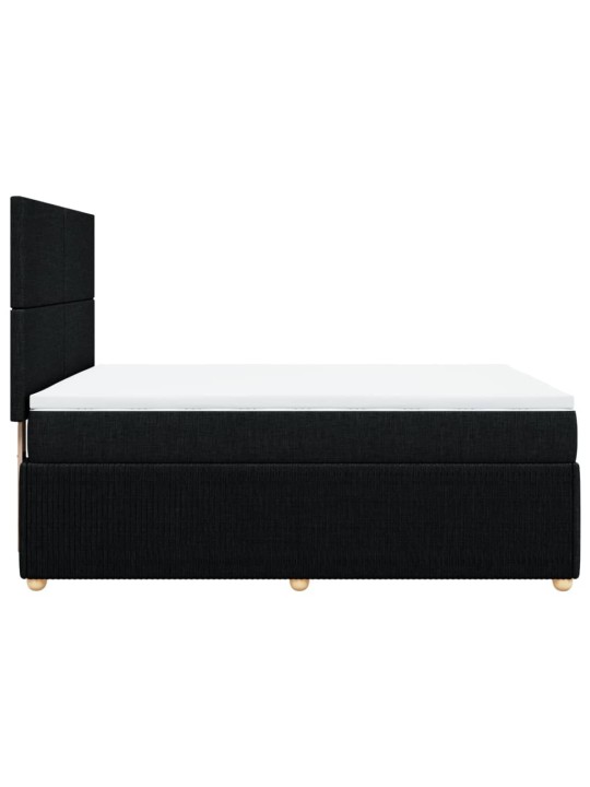 Box spring postel s matrací černá 140 x 190 cm textil