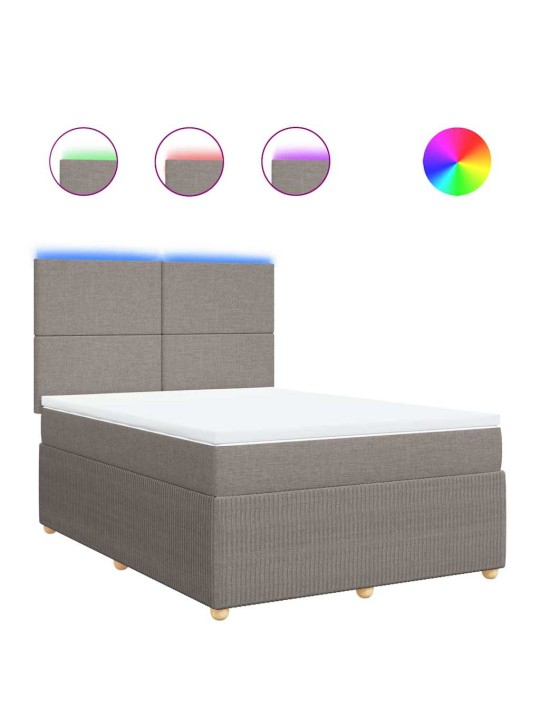 Box spring postel s matrací taupe 140x190 cm textil