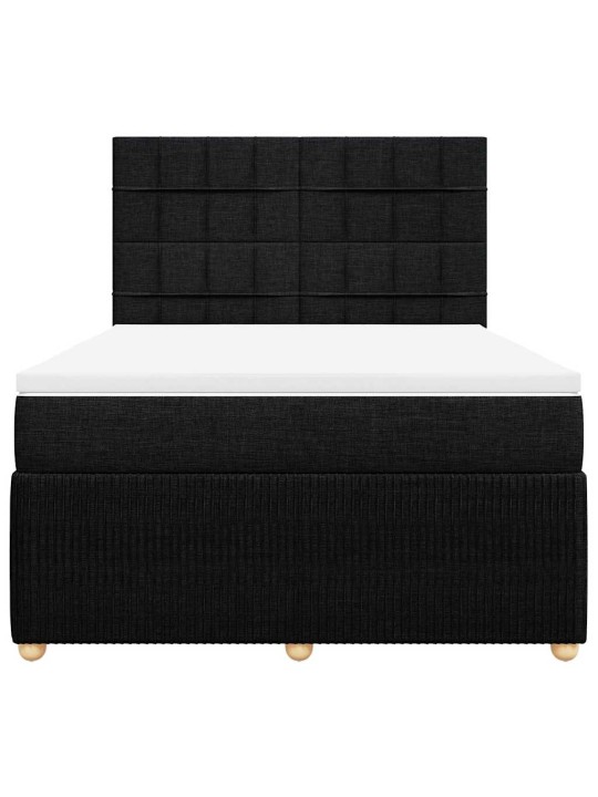 Box spring postel s matrací černá 140 x 190 cm textil