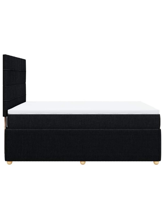 Box spring postel s matrací černá 140 x 190 cm textil