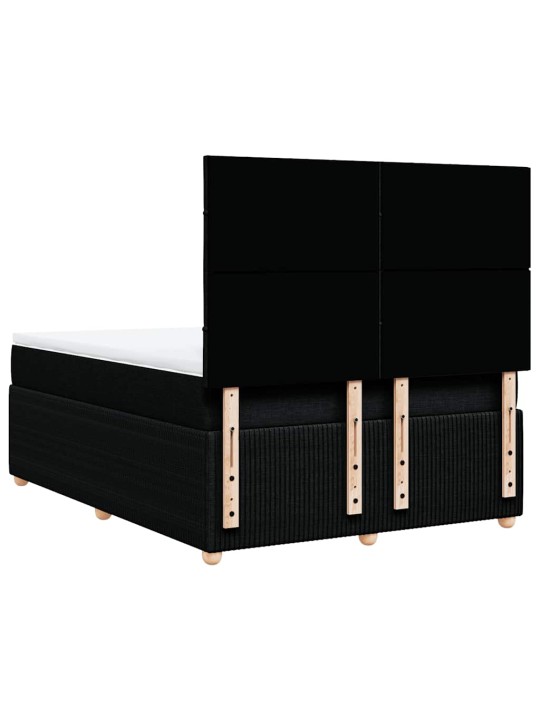Box spring postel s matrací černá 140 x 190 cm textil