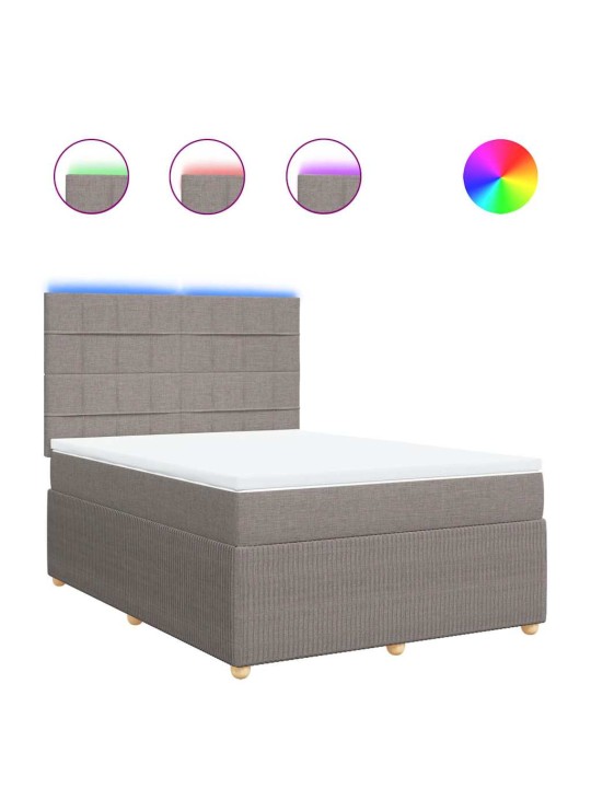 Box spring postel s matrací taupe 140x190 cm textil