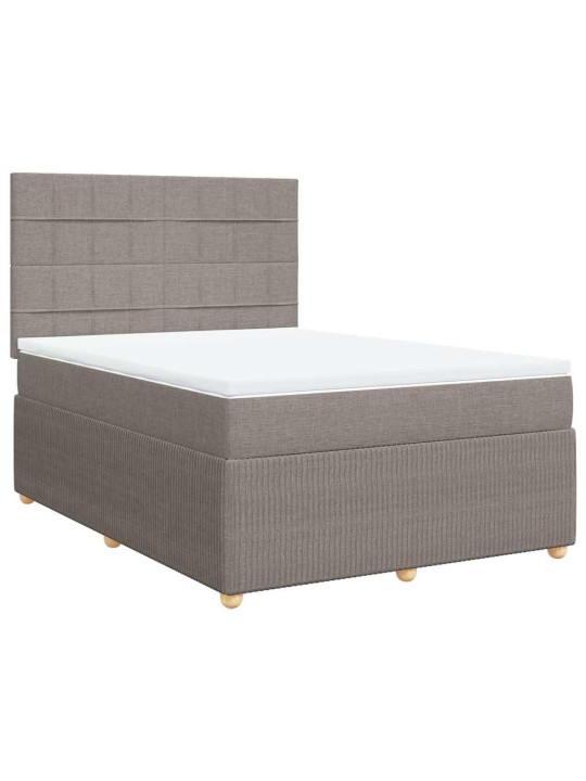 Box spring postel s matrací taupe 140x190 cm textil