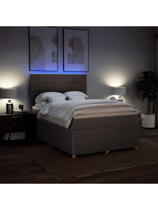 Box spring postel s matrací taupe 140x190 cm textil