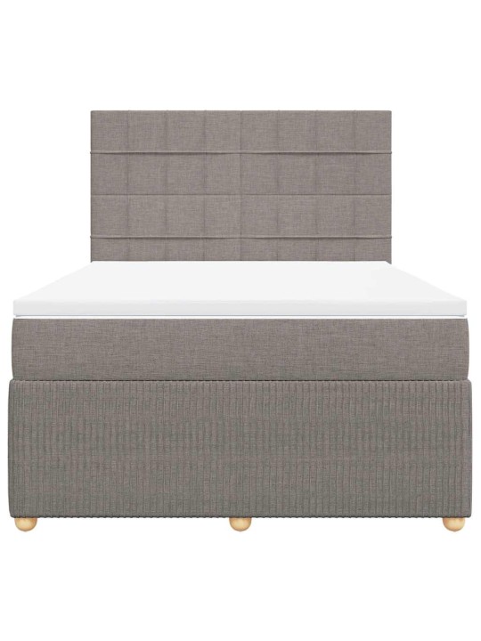 Box spring postel s matrací taupe 140x190 cm textil