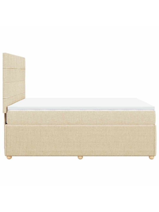 Box spring postel s matrací krémová 140x190 cm textil