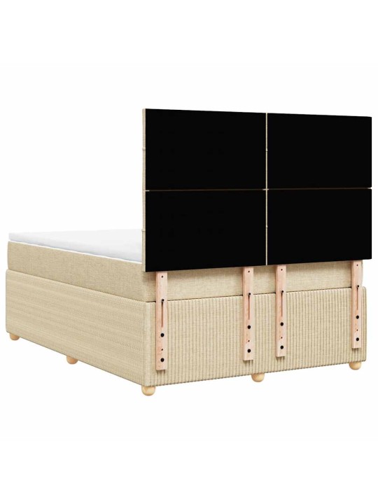 Box spring postel s matrací krémová 140x190 cm textil