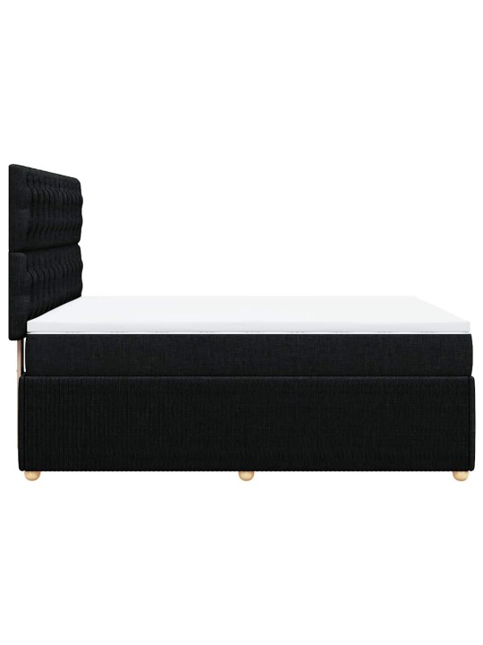 Box spring postel s matrací černá 140 x 190 cm textil