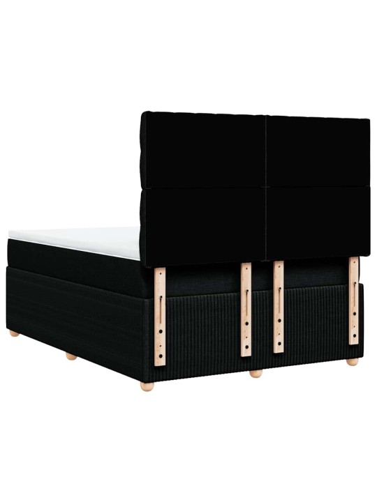 Box spring postel s matrací černá 140 x 190 cm textil