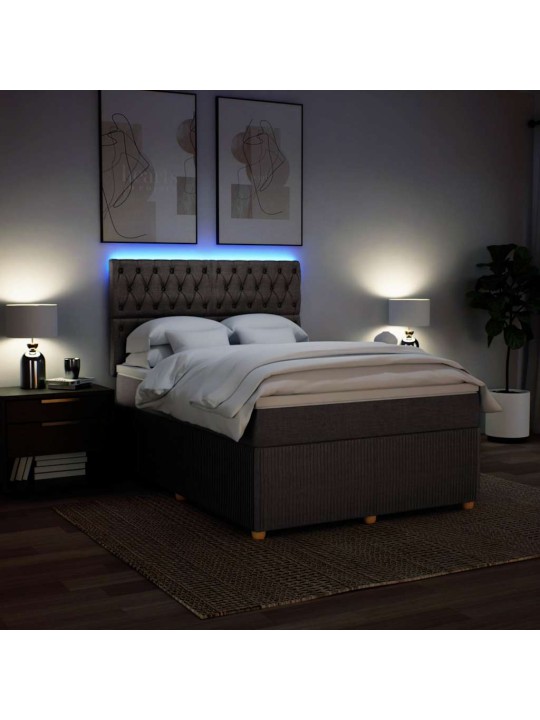 Box spring postel s matrací taupe 140x190 cm textil