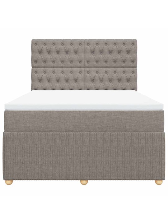 Box spring postel s matrací taupe 140x190 cm textil