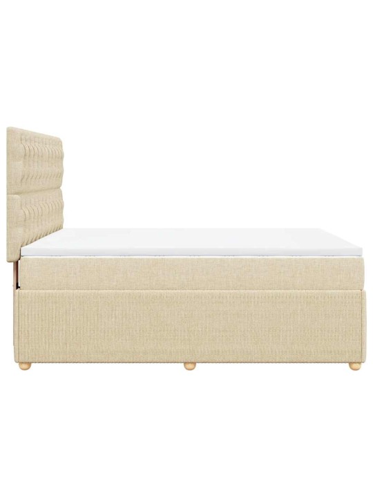 Box spring postel s matrací krémová 140x190 cm textil