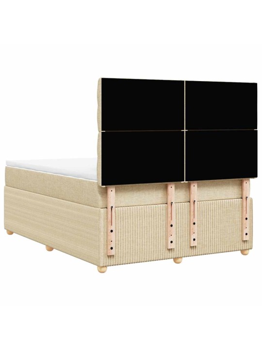 Box spring postel s matrací krémová 140x190 cm textil
