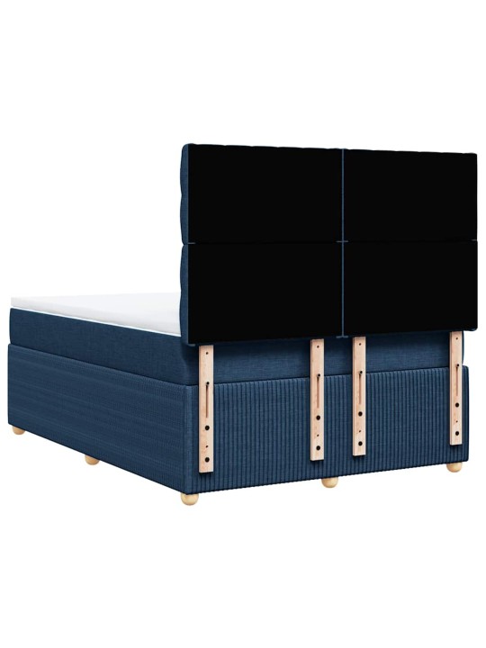 Box spring postel s matrací modrá 140x190 cm textil