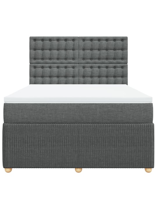 Box spring postel s matrací tmavě šedý 140 x 190 cm textil