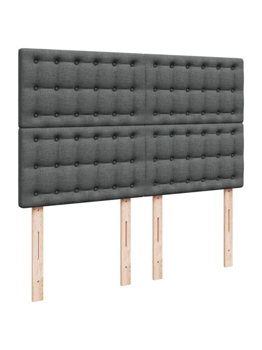 Box spring postel s matrací tmavě šedý 140 x 190 cm textil