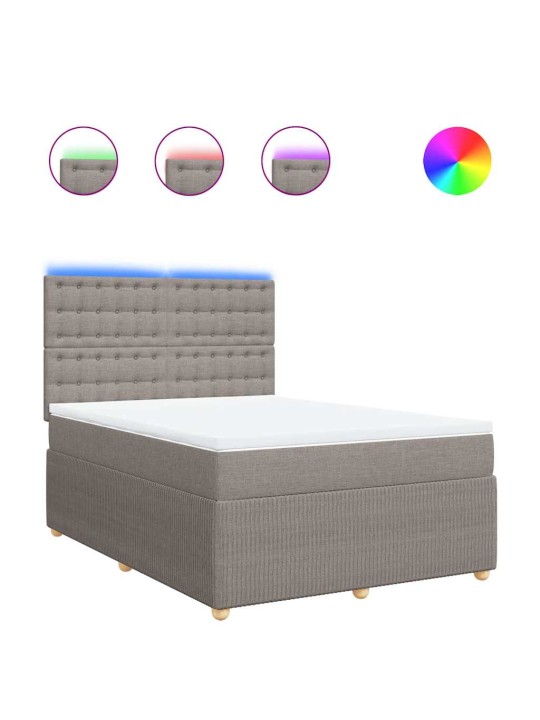 Box spring postel s matrací taupe 140x190 cm textil