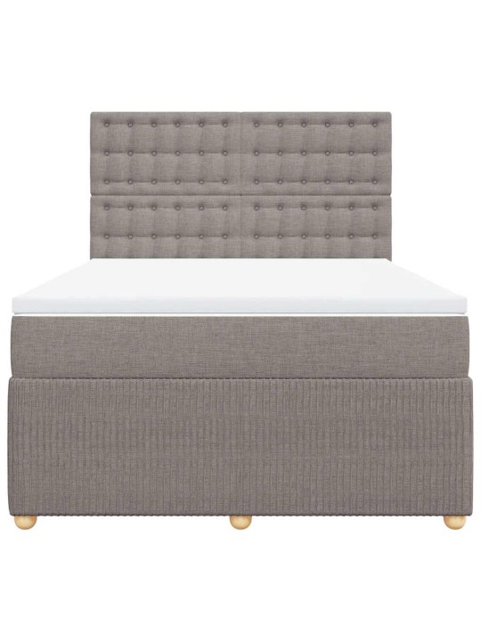 Box spring postel s matrací taupe 140x190 cm textil