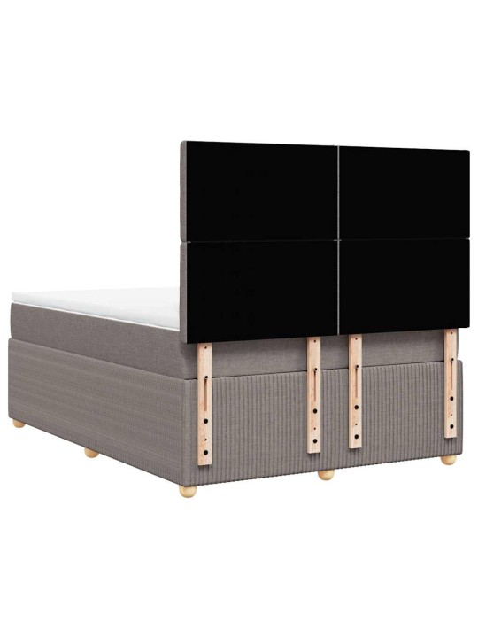 Box spring postel s matrací taupe 140x190 cm textil